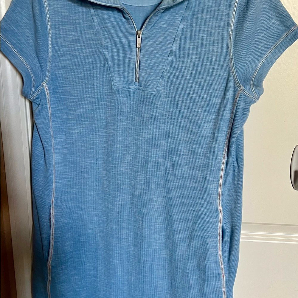 Tommy Bahama light Blue Tobago bay half zip Short Sleeve Dress